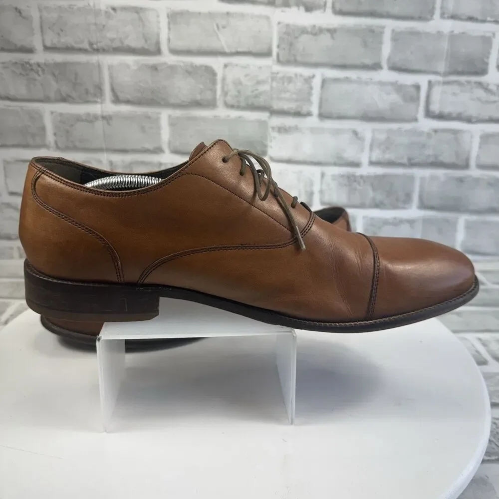 Cole Haan Hawthorne Men's Size 12 Brown Leather Cap Toe Oxford Dress Shoes